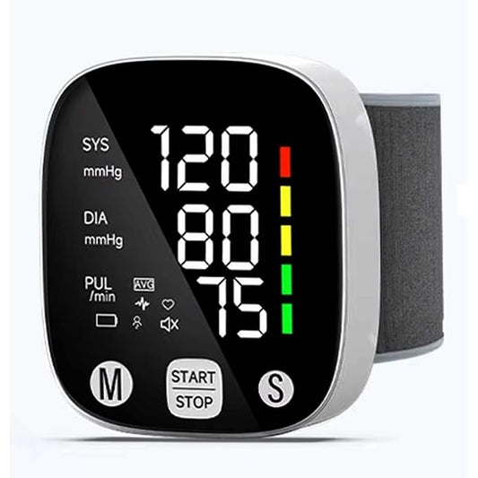 "Type-C Rechargeable Wrist Blood Pressure Monitor with Voice Broadcast & 2-User Memory - amiciCare"